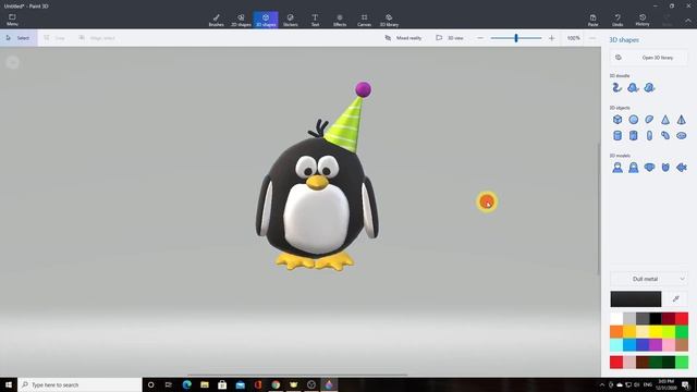 How to draw a penguin in Paint 3D смотреть онлайн