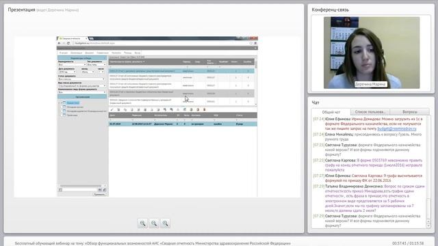 Вебинар на тему: «Обзор возможностей АИС «Сводная отчетность Министерства здравоохранения РФ» смотреть онлайн