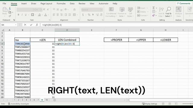 Learn Excel Functions! LEN, PROPER, UPPER, LOWER смотреть онлайн