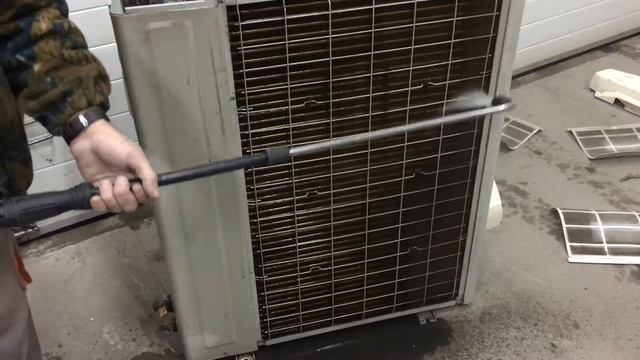 Чистка наружного блока промышленного кондиционера смотреть онлайн