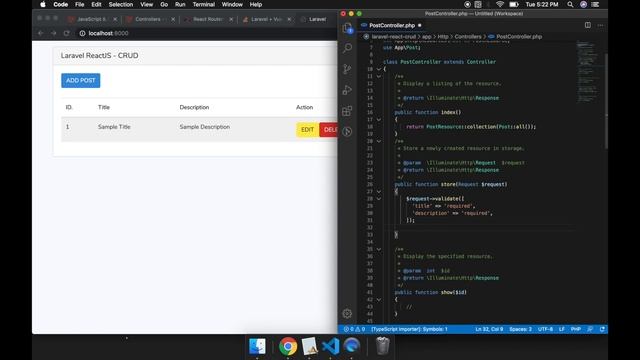 Laravel ReactJS CRUD with RestAPI Tutorial смотреть онлайн