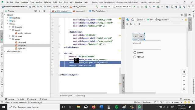 Suma o Resta RadioButton en Android Studio смотреть онлайн