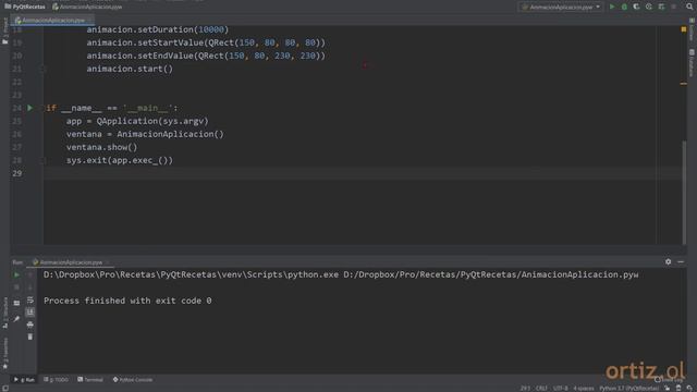 PyQt - Receta 81: Parte 4/4: Crear una Animación con QPropertyAnimation para Mover una Imagen смотреть онлайн