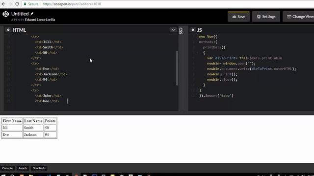 print table vuejs смотреть онлайн