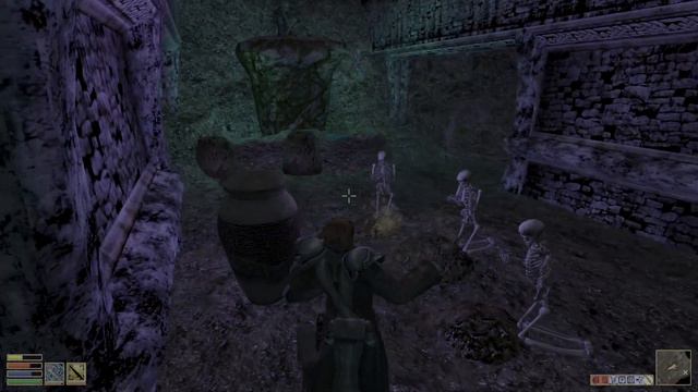 Morrowind: fighting the ancestral ghosts in Juno burial room in Urshilaku in playthrough part 82 смотреть онлайн