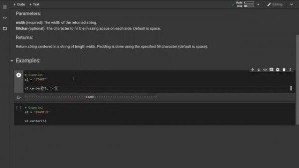 Python center() string method
