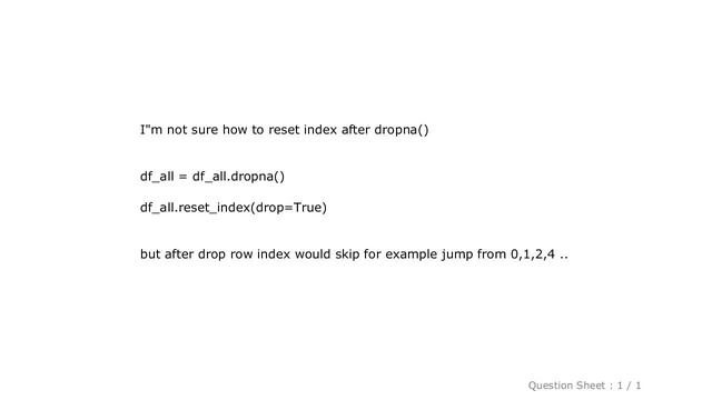 Pandas : how to reset index pandas dataframe after dropna() pandas dataframe смотреть онлайн