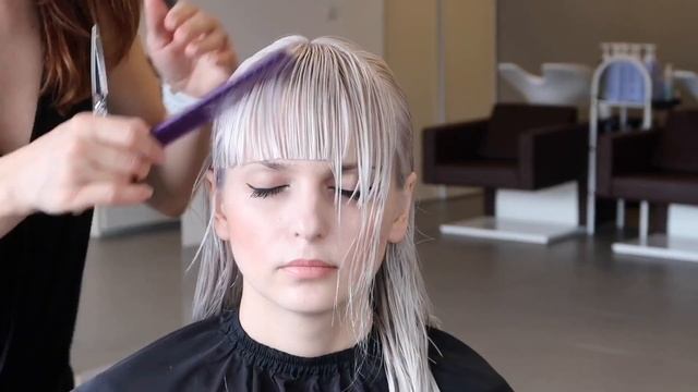 How to cut FRINGE/BANGS - tutorial by SANJA KARASMAN смотреть онлайн