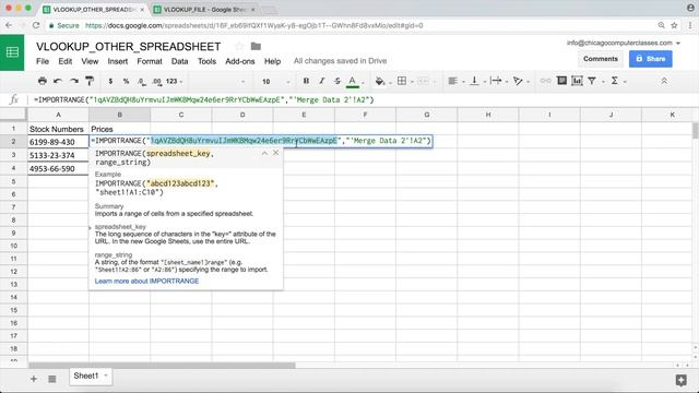 Google Sheets VLOOKUP from another Spreadsheet with IMPORTRANGE Tutorial - Part 7 смотреть онлайн