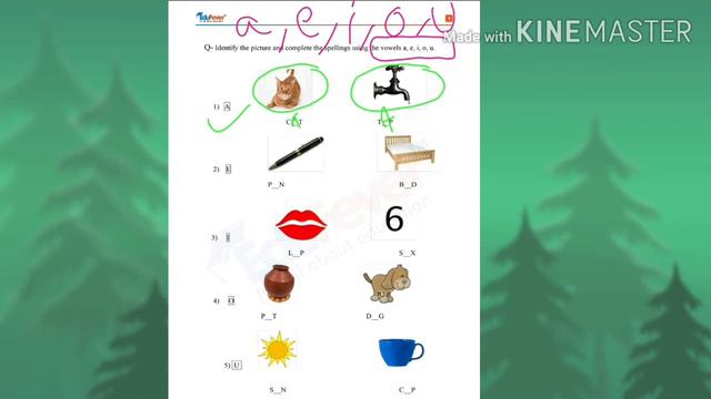 Worksheet-2, short vowels for kids. Complete spelling using vowels.Learning library смотреть онлайн