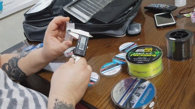 Замеры лесок, производителей SUNLINE, MAVER, BRAIN, FORMAX и SHIMANO