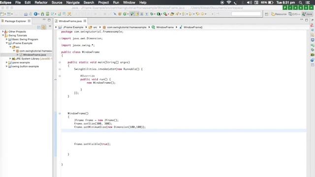 Java Swing - Giving Size and Title to JFrame(Application Window) смотреть онлайн