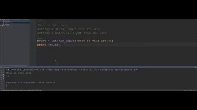 Python Tutorial #4: Getting input from the user: Computing Tutor смотреть онлайн