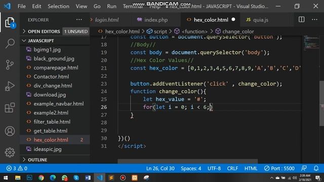 Change Background Color On Click - HTML CSS and Javascript смотреть онлайн