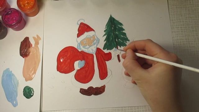 Новогодние рисунки ? Как нарисовать ДЕДА МОРОЗА И СНЕГОВИКА смотреть онлайн