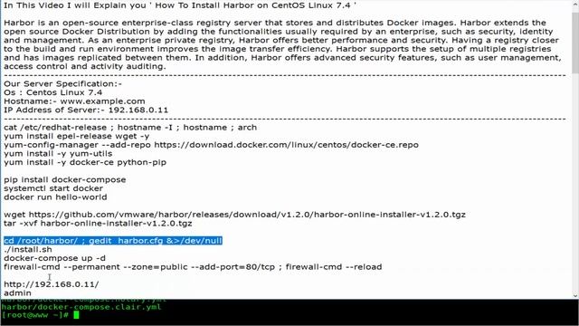 installing Harbor on CentOS Linux 7.4 смотреть онлайн