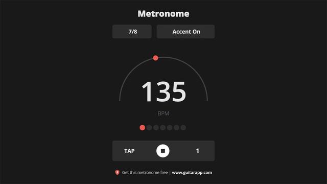 135 BPM Metronome 7/8 смотреть онлайн