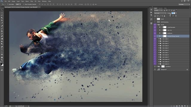 Sandstorm Photoshop Effect Tutorial | Automatically create a particle dispersion effect смотреть онлайн