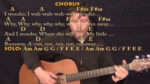 Runaway (Del Shannon) Fingerstyle Guitar Cover Lesson in Am with Chords/Lyrics смотреть онлайн
