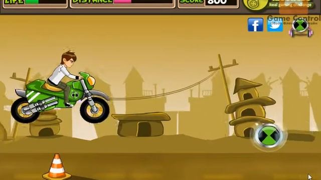 Обзор Флеш игры - Бен 10 на Мотоцикле