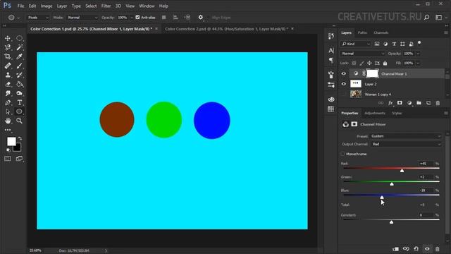 Цветокоррекция Photoshop. Channel Mixer смотреть онлайн