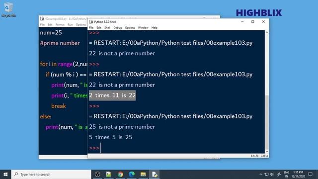 Python program to find the given number is a prime number or not | Python Prog Ex #ppe103 | Highbli смотреть онлайн