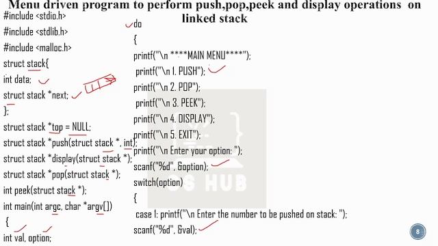 STACK| STACK as LINKED LIST|PUSH |POP| PEEK |WITH C PROGRAM|Data structure Malayalam смотреть онлайн