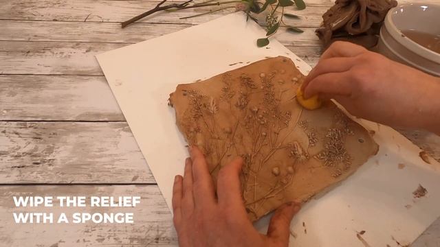 How to make BOTANICAL BAS-RELIEF | Full Tutorial | DIY AIR DRY CLAY + PLASTER Project for HOME DECO смотреть онлайн