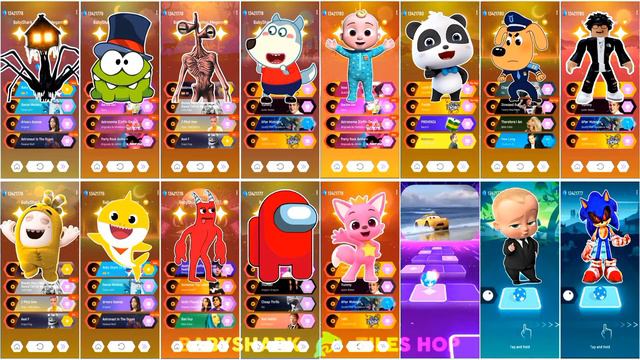 SKIBIDI TOILET 🆚 EXTRA SLIDE 🆚 BUS EATER 🆚 HOUSE HEAD 🆚 ODDBODS | Tiles Hop EDM Rush! смотреть онлайн
