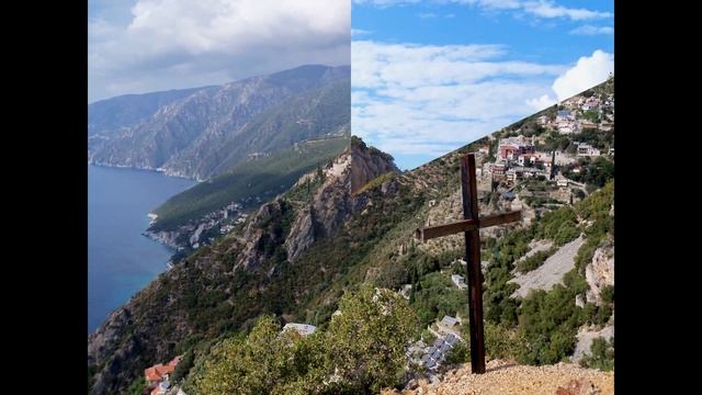 Святая гора Афон.Афонские песнопения монахов монастыря Симонопетра.