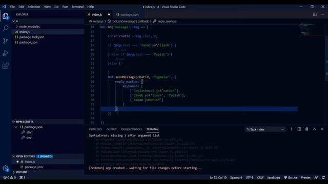 TELEGRAM BOT YARATISH | TUGMALAR YARATISH смотреть онлайн