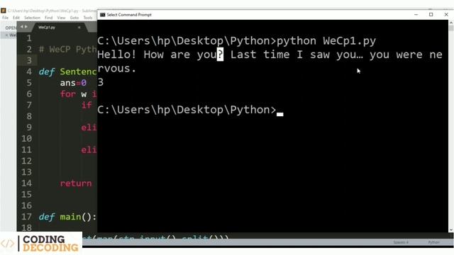 WeCP Python Coding Question 1 - *Sentence Counter* #wecp #coding #python #programming смотреть онлайн