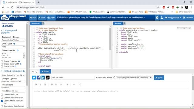 Free online Verilog Simulator | EDA PLAYGROUND смотреть онлайн