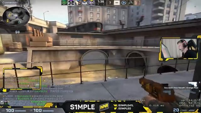 S1mple ПОКАЗЫВАЕТ ФИШКИ НА de_overpass смотреть онлайн