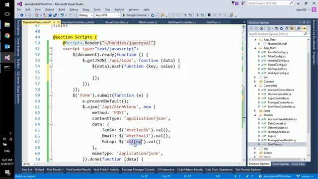 Thêm dữ liệu với Web API смотреть онлайн
