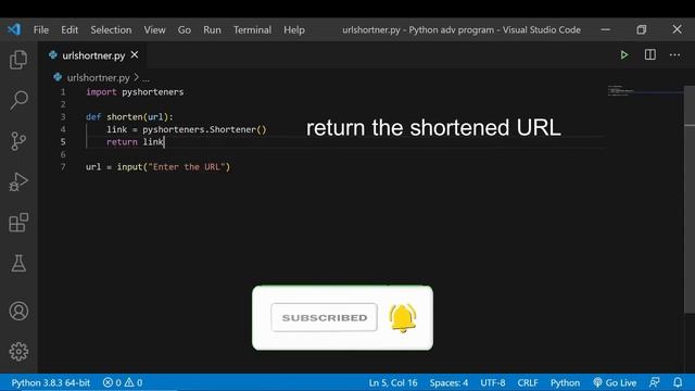Shorten URL Using Just 3 Lines of Python Code | URL Shortener Program | Python Project | Learnonpy смотреть онлайн