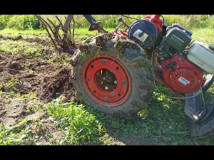 Кама 421 на дисках от Оки для мотоблока Агат. Обзор