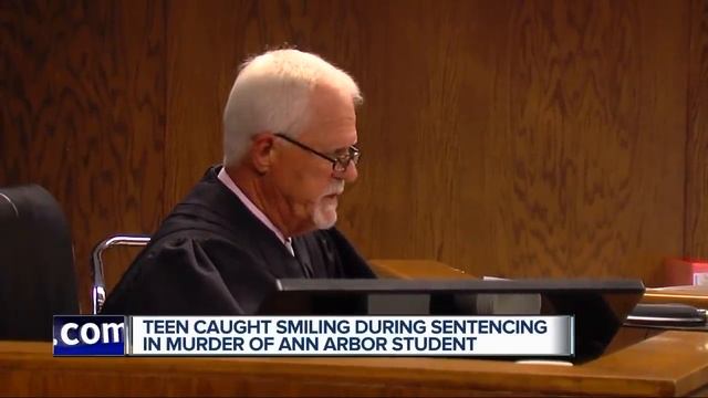 Teen caught smiling during sentencing in murder of Ann Arbor student смотреть онлайн