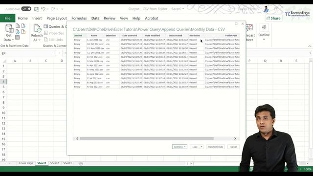 4.7 Combine Multiple CSV files in Excel in Just 3 Button Clicks | Advanced Excel - Power Query смотреть онлайн