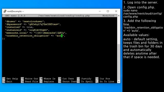 How to automatically delete trash bin files in Nextcloud смотреть онлайн