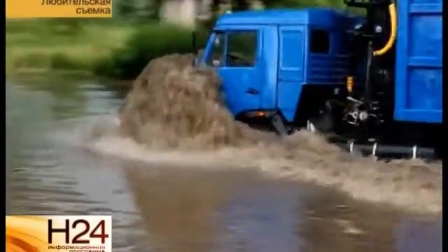 Мощный ливень затопил улицы города смотреть онлайн