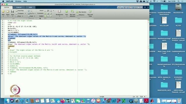 Matlab Code for Power Method/ Shifted Inverse Power Method смотреть онлайн