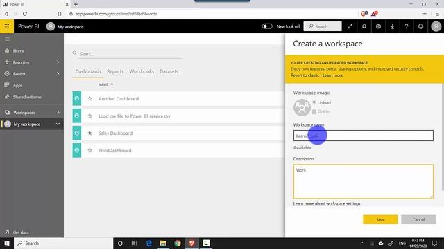 Create a workspace Power BI Service смотреть онлайн