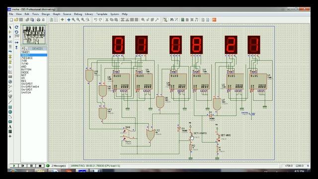 12/24 hour Digital clock using 7490 decade counter and BCD 7segment (file) смотреть онлайн
