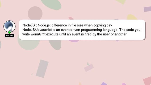 NodeJS : Node.js: difference in file size when copying csv смотреть онлайн