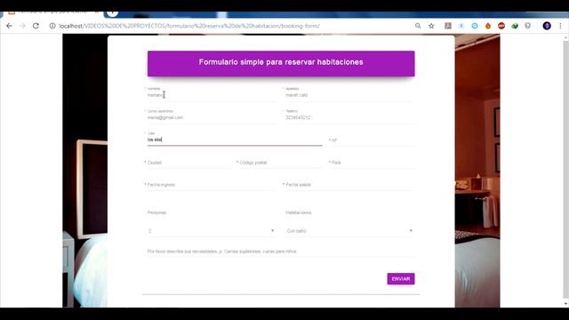 Formulario para reservar habitacion utilizando php mysql html bootstrap смотреть онлайн