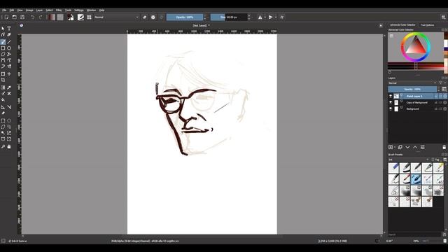 Portrait of Li Young Lee | Krita Sketch смотреть онлайн