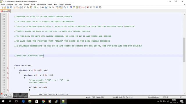 HTML5 CANVAS - PART 24 - DRAW A CHESSBOARD смотреть онлайн
