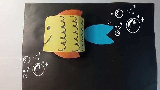 Аппликация из бумаги Рыбка смотреть онлайн