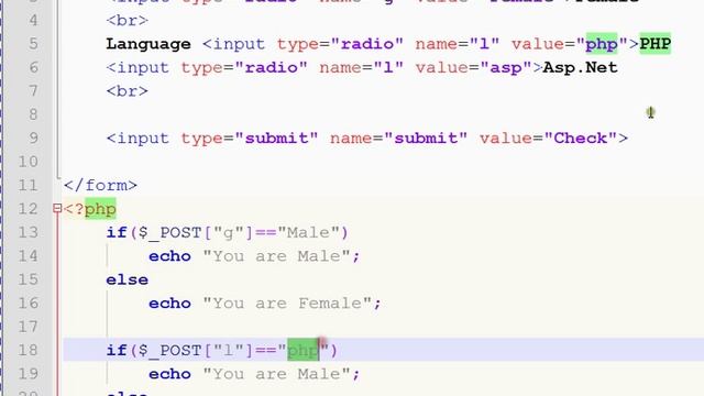04 - HTML Form Handling - Radio Button use with PHP - Part 2 смотреть онлайн